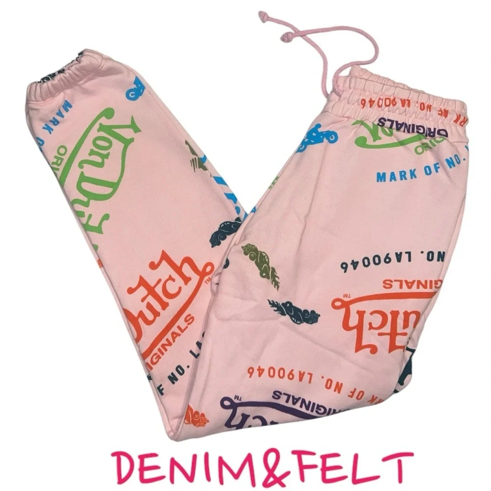 Von Dutch Unisex Pink All Over Print Sweatpants/Joggers |LIMITED EDITION|NEW/NWT - Picture 15 of 16